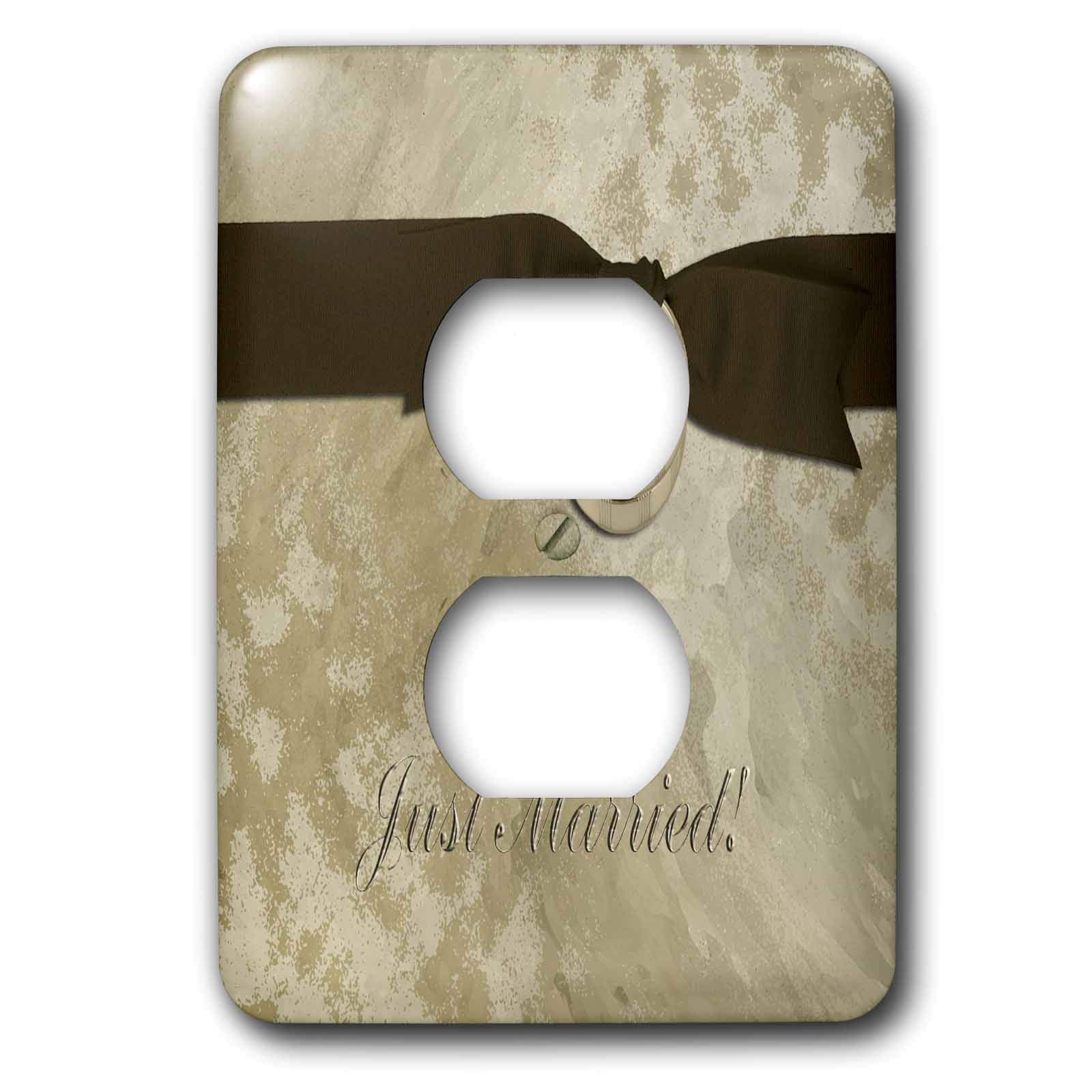 Cadeau de mariage original : double plaque 2 prises de prise Just Married 3dRose