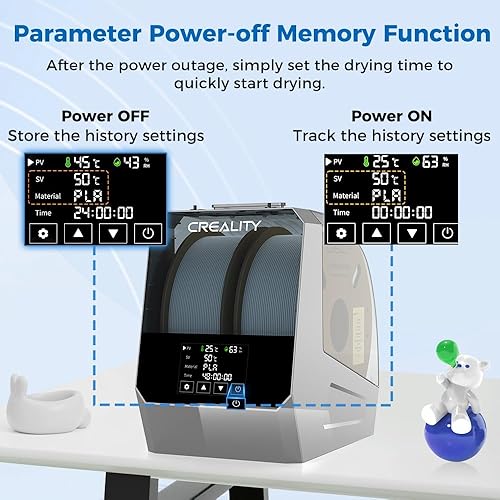 Miniatura 4 de Creality Space Pi Plus- Secadora de filamentos, calentador PTC de 100 W, calentamiento rápido de 360, almacenamiento, pantalla LCD, un solo botón,