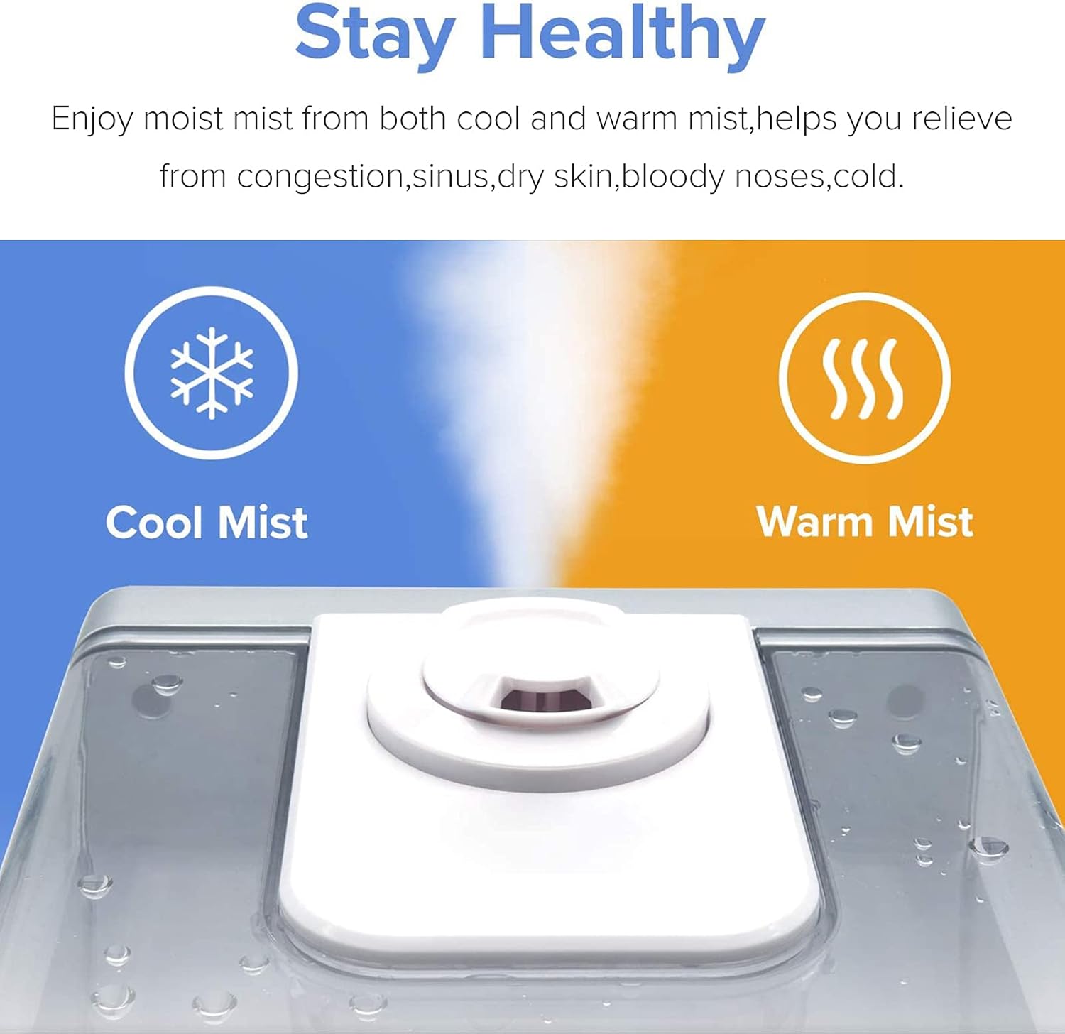 LEVOIT Humidifiers for Bedroom Large Room 6L Warm and Cool Mist for Families Plants with Built-in Humidity Sensor, Essential Oil, Air Vaporizer with Remote Control, Timer Setting, White : Home & Kitchen