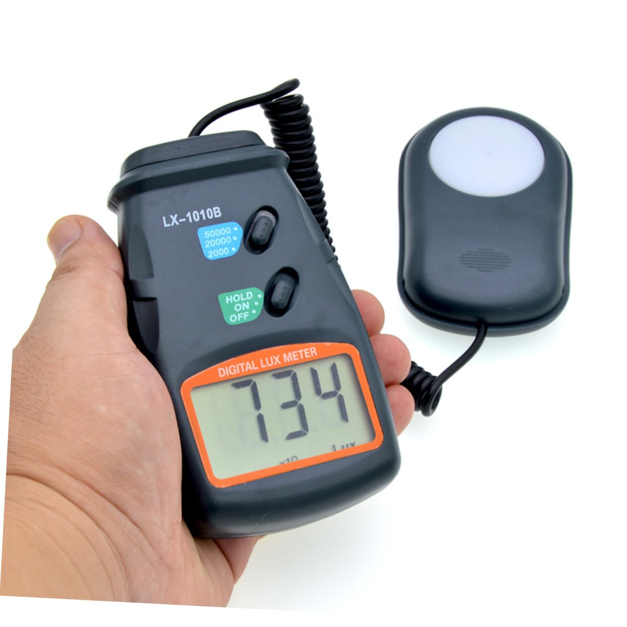 Mipcase Misuratore di Luce Portatile Lx1010b Display Digitale Lcd, Range di Misura 1-50.000 Lux, Design Compatto in Plastica Nero per Uso in Medico e Hotel