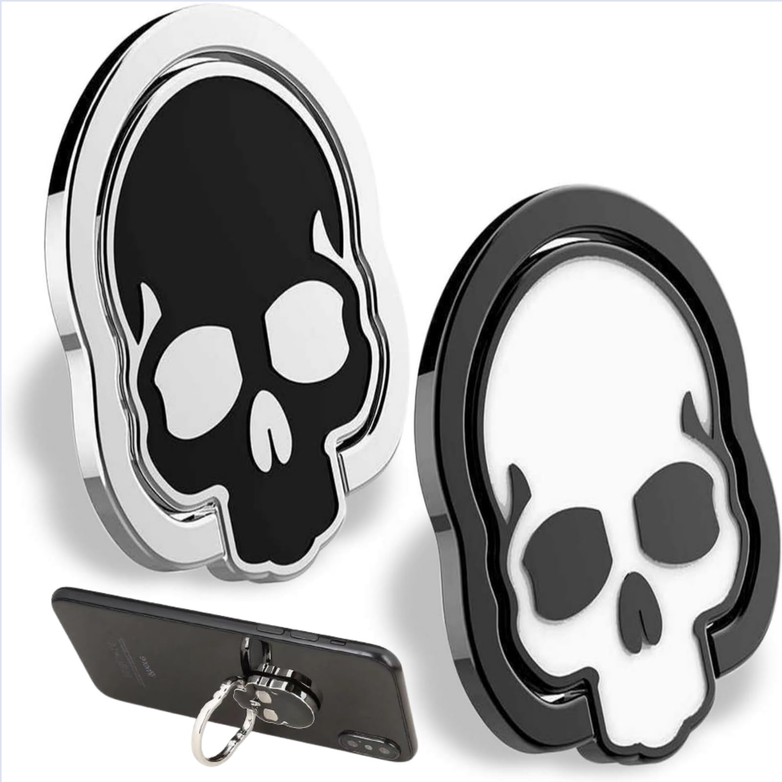 XiXiYang 2 Pcs Skull Cell Phone Ring Stand Holder Grip
