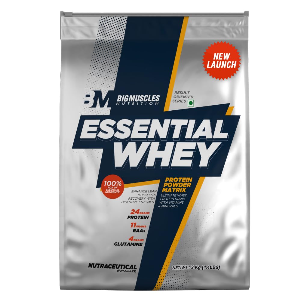 Bigmuscles Nutrition Essential Whey Protein [2Kg, Café Latte]
