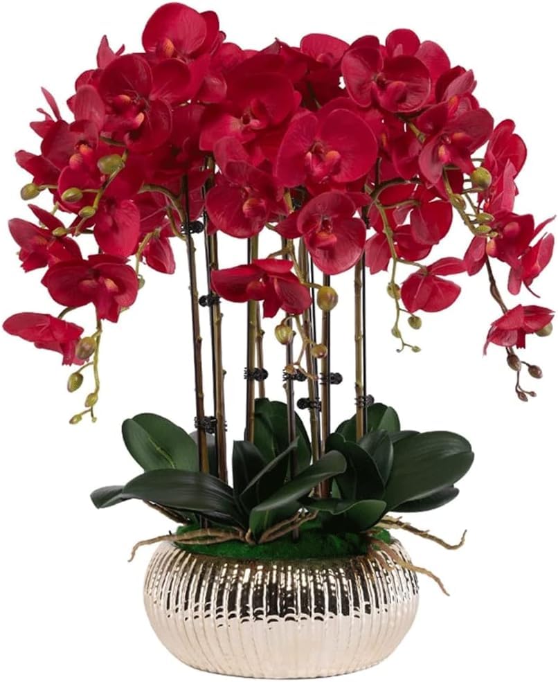 Compositions florales de table sans entretien : orchidées artificielles pour mariage