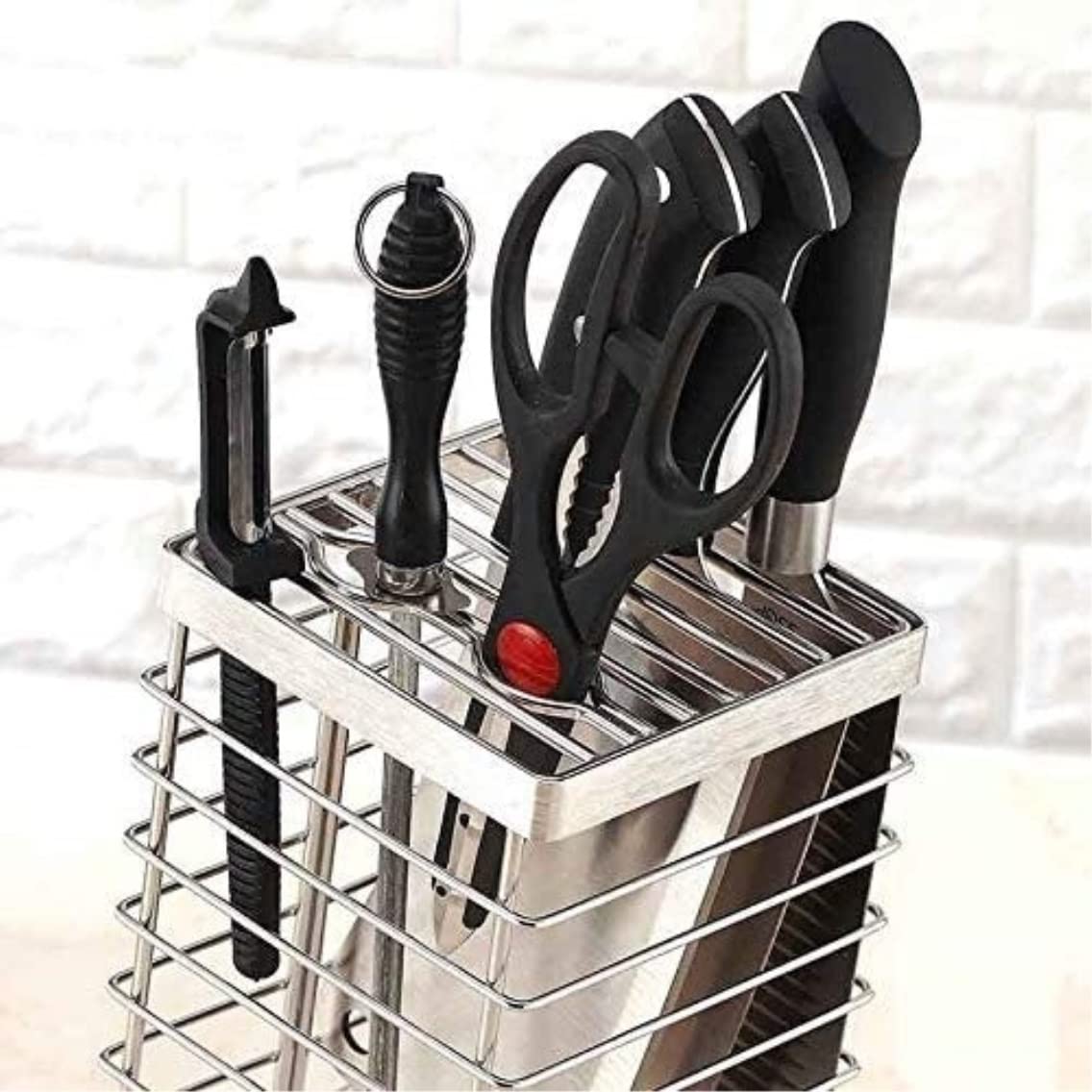 Blok na Noże Bez Noży Blok Noża Uchwyt Na Noże Kuchenne Organizator Metalowy Stojak Blok Do Przechowywania Ze Stali Nierdzewnej Akcesoria Do Narzędzi Uchwyt na Nóż Pusty