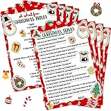 80 Pieces Christmas Trivia Games Question and Answer Cards Trivia Games for Family, Christmas Party Vacation Game Guessing Activity for Adults Kids Coworkers Groups Holiday Supplies