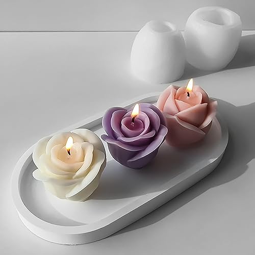 Miniatura 6 de Paquete de 2 moldes de flores para brotes de peonía, molde de flores, molde de vela de peonía, molde de resina de flores, molde de arcilla, molde de