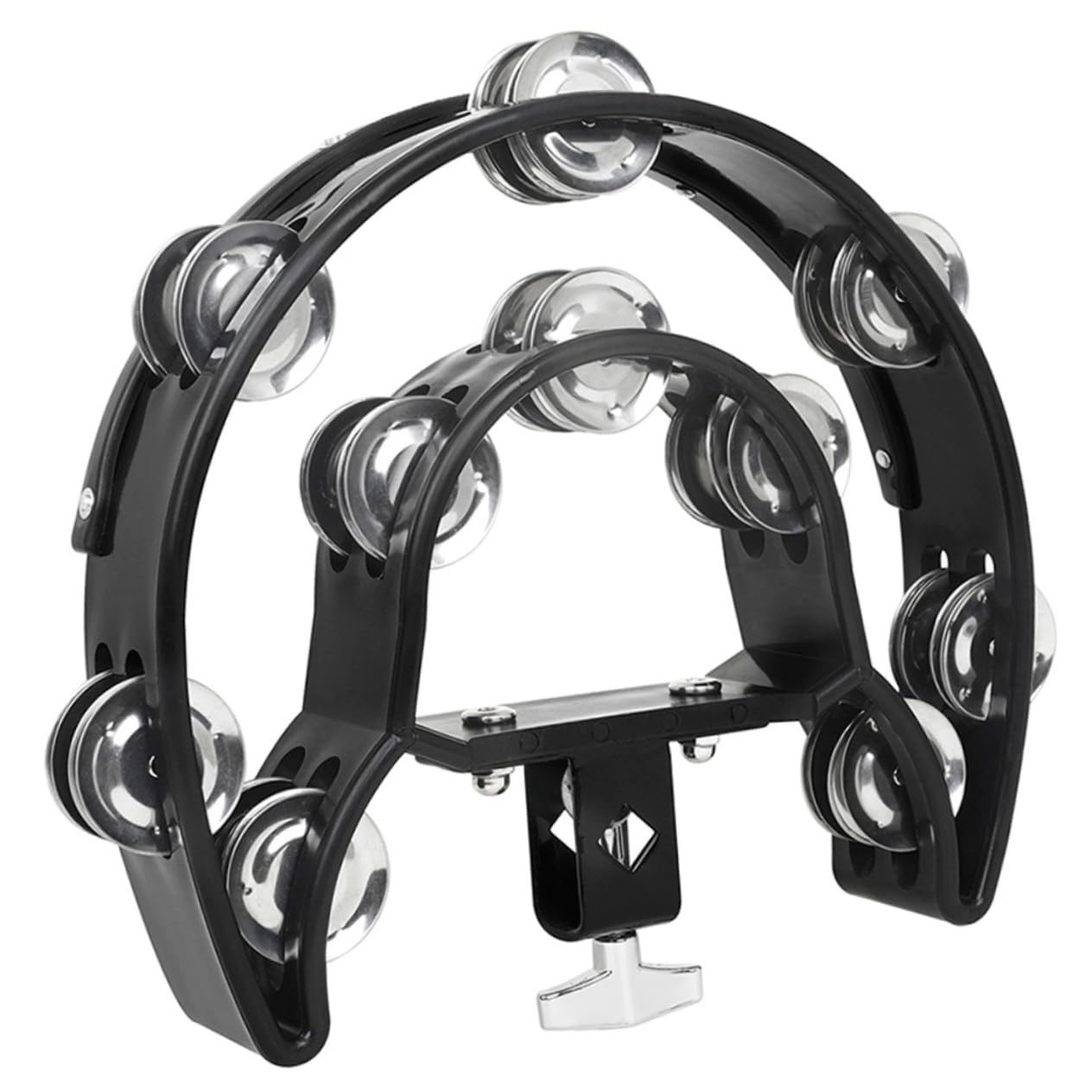 NULYLU Double Row Tambourine Hand Bell Made from Material Suitable for Levels Portable Music Educational Toy
