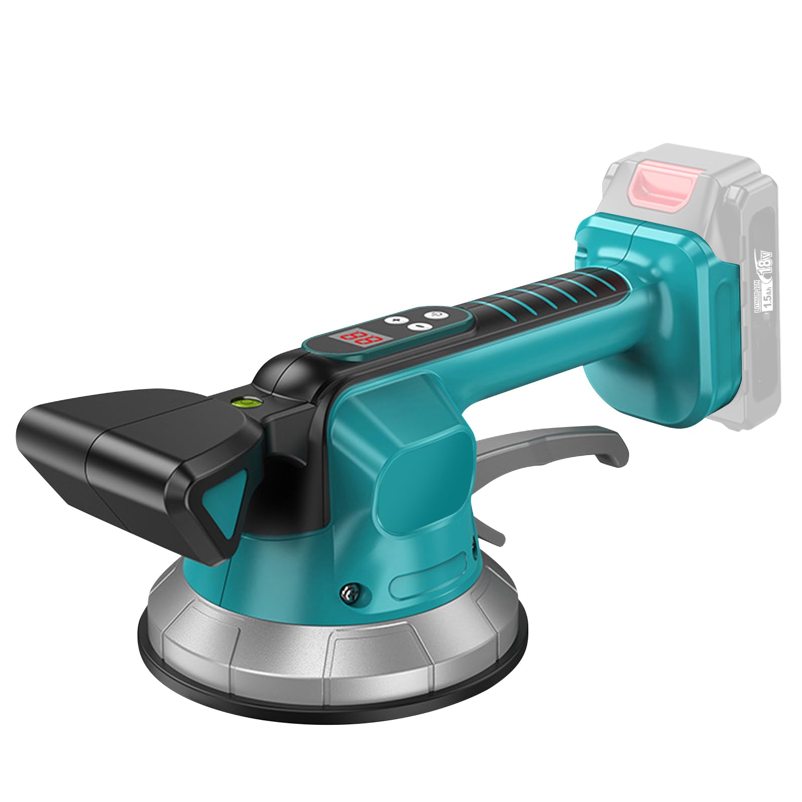 Dispositivo di vibrazione per piastrelle Makita 18 V, macchina vibrante per piastrelle, 10 livelli di velocità regolabile, ventosa da 14,5 cm, capacità 100 kg, adatto per 47 x 47 pollici e sotto (C)