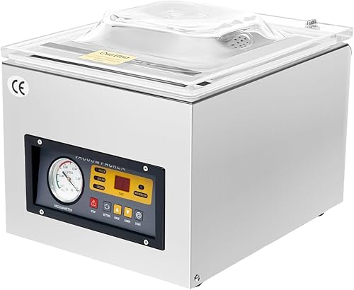 Sellador al vacío de cámara, máquina de envasado al vacío de 120W, tasa de escape de 5.5Ls para alimentos, granos, frutas, 1 4 unidsmin para cocina