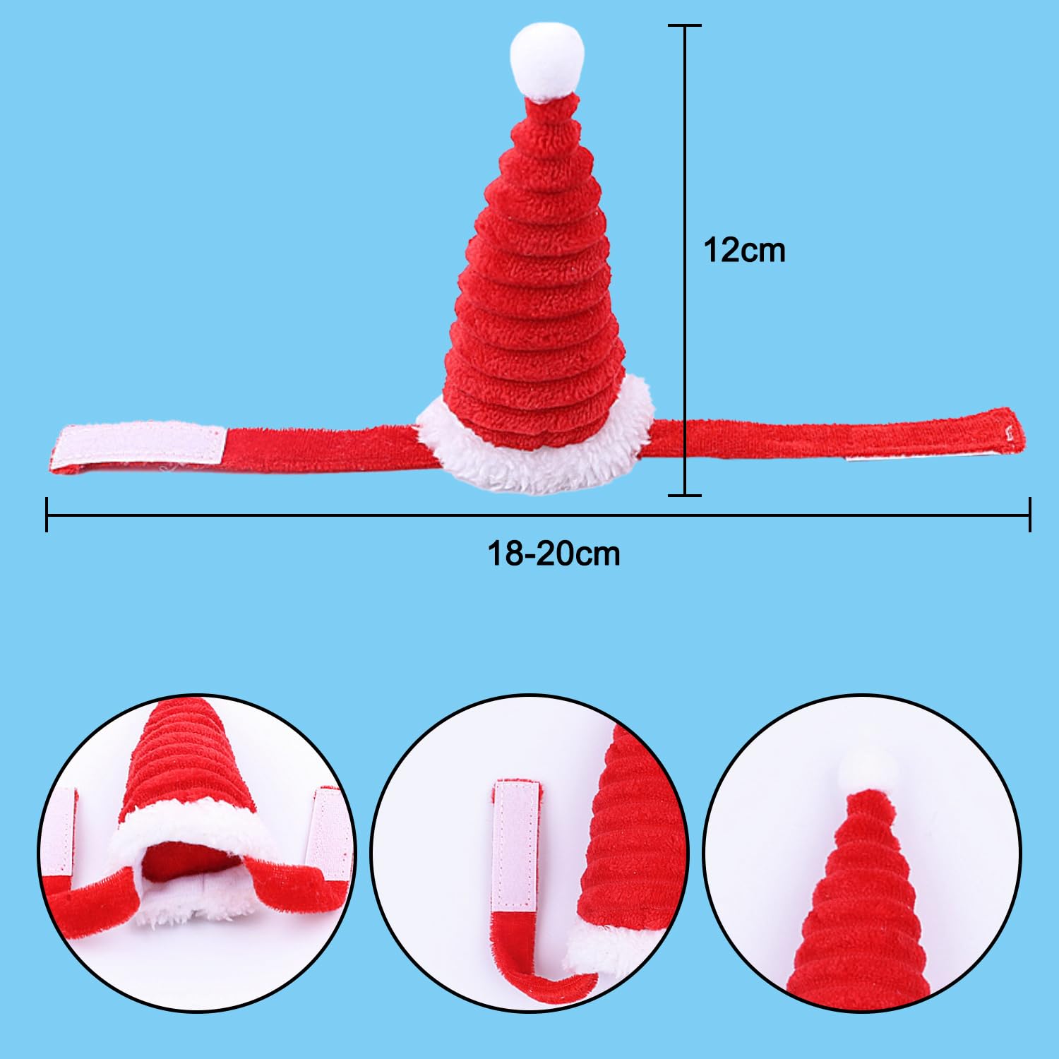 XNHIU 2pcs Hamster Christmas Hat Guinea Pig Santa Hat Pet Christmas Hat Small Animals Head Accessories for Rabbit Hamster Bunny Rats - Image 2