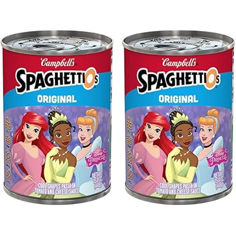 SpaghettiOs Original Disney Princess Shapes Canned Pasta, Healthy Snack for Kids and Adults, 15.8 OZ Can (Pack of 2) Cover