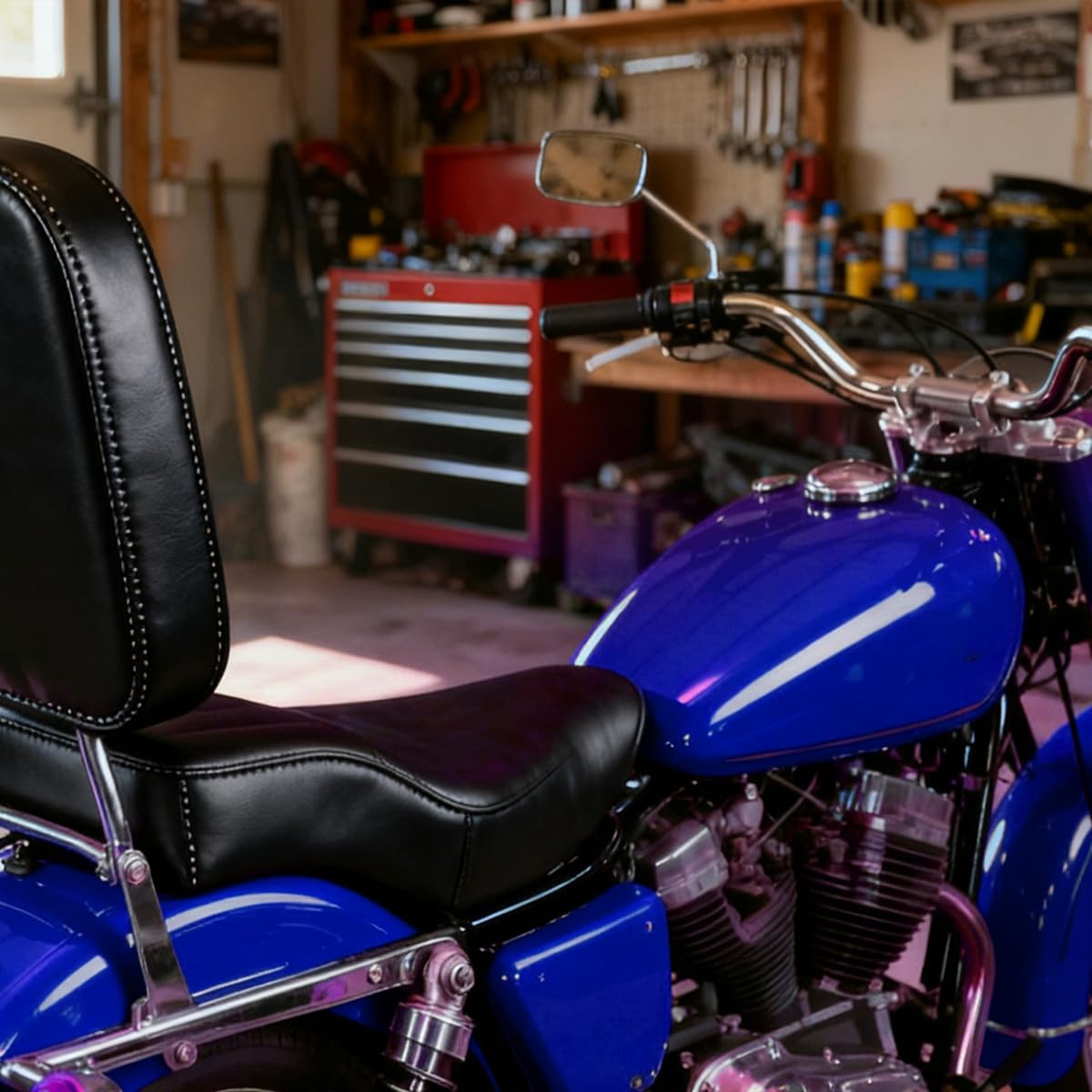 Cuscino universale in pelle per schienale moto - per Sissy Bar, portapacchi e passeggero, adatto alla maggior parte dei modelli di moto (tipo B)