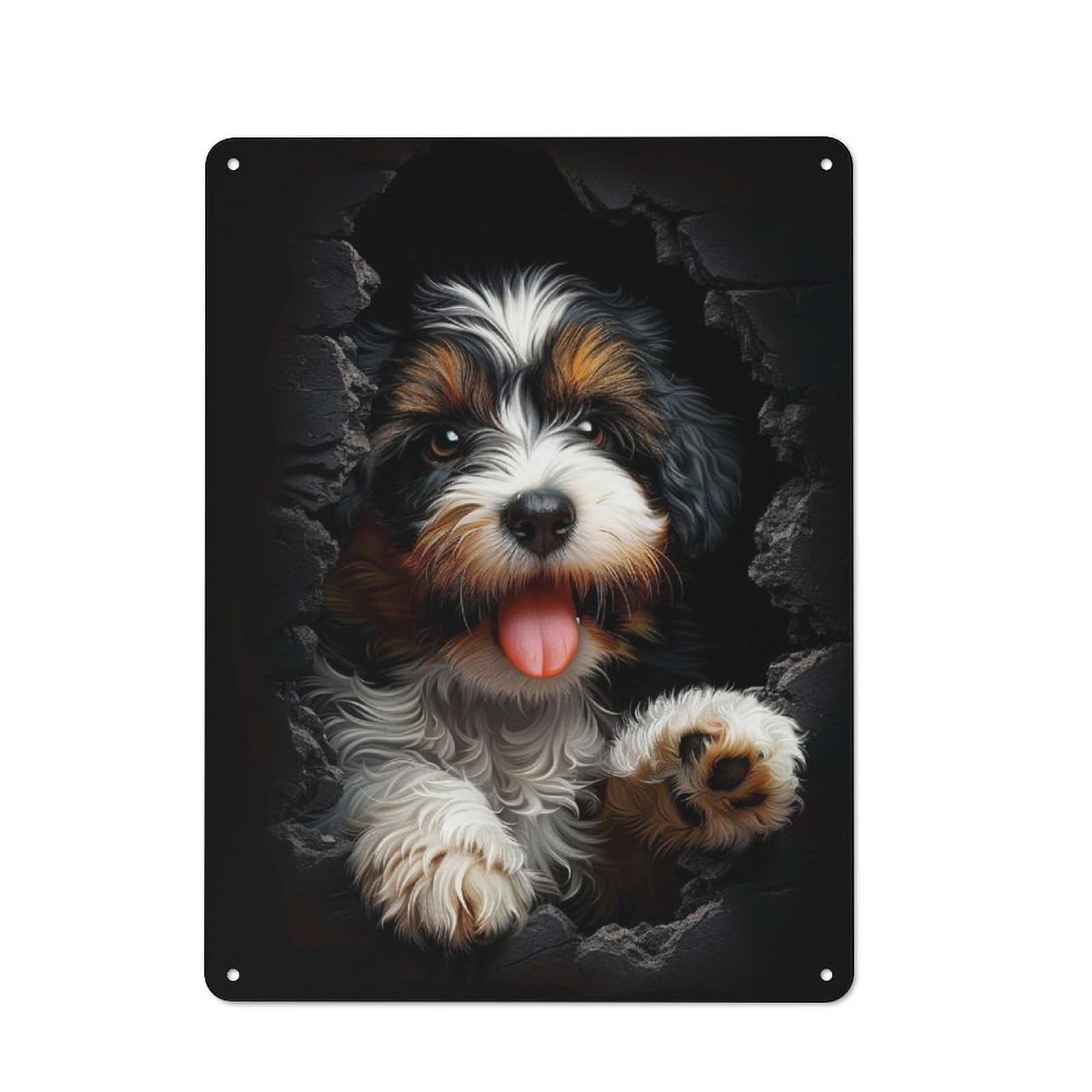 Junmoney Tibetan Terrier Retro Tin Sign 40X30cm For Garage Or Workshop, For Furnishing A New Garage And Workshop With Retro Decor