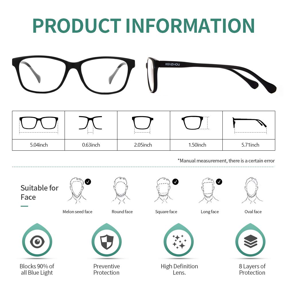 Gafas de computadora con bloqueo de luz azul antifatiga ocular unisex (hombre/mujer) (negro mate)