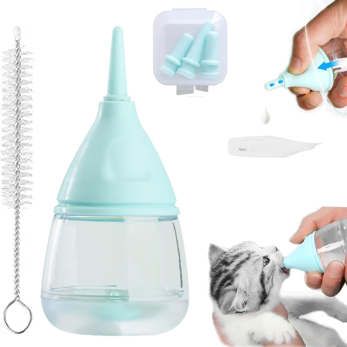 Amazon.com : Kitten Bottle Feeding Kit for Nursing, Kitten Milk Bottles