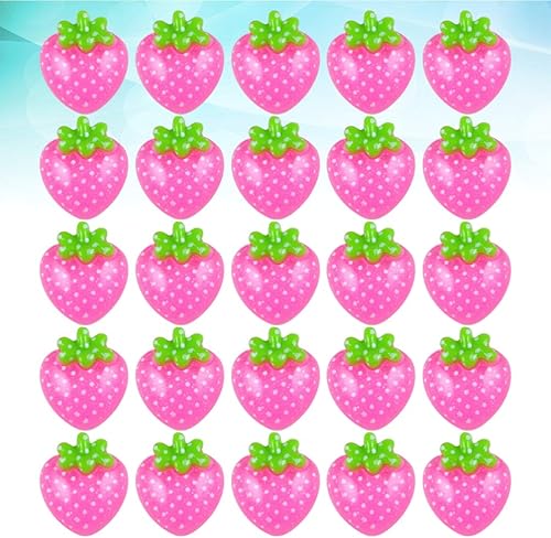 Miniatura 5 de Accesorios de decoración de resina, 25 piezas de parches de resina para bricolaje, accesorios de fresa, parches de frutas simulados DIY 3D,