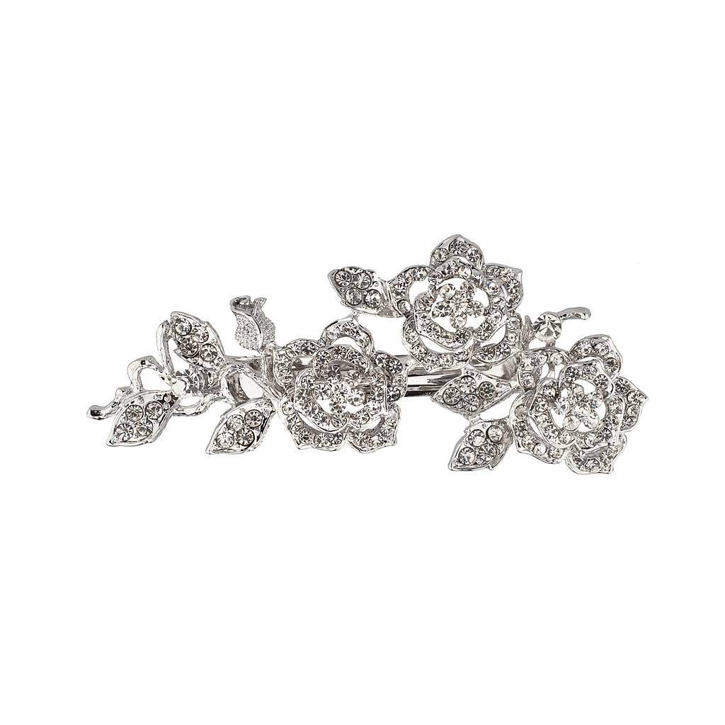 Pasador metálico de boda con diseño de rosa 3