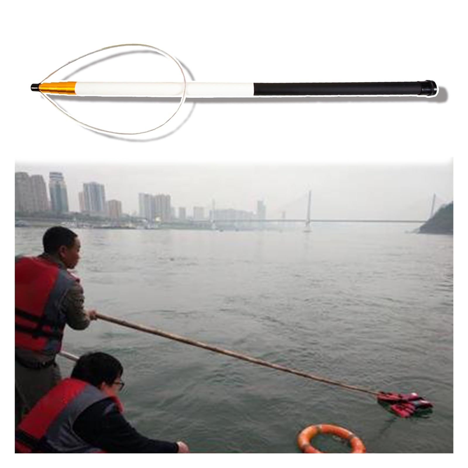 Equipo de seguridad para rescate en piscinas con poste telescópico extensible hasta 6,4 m
