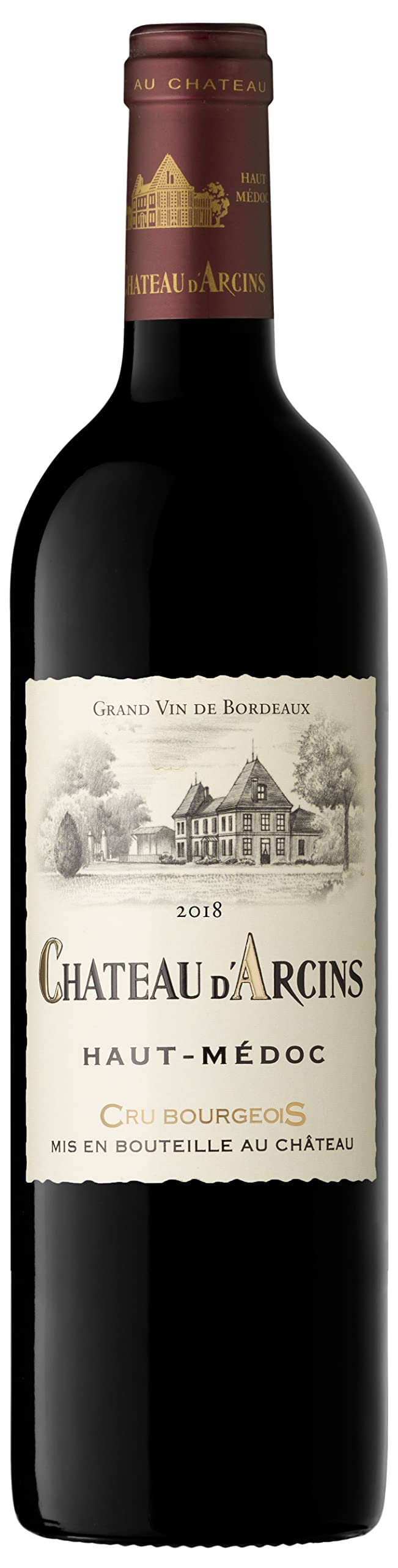 Coffret Cadeau Caisse Bois - MAGNUM Château Arcins - AOP Haut Medoc - Cru Bourgeois - Vin Rouge - 1,5 L (Lot de 3)