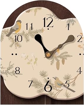 Decorative Metal Wall Clock, Large Modern Silent Non-Ticking Battery Operated Wall Clock, Wall Hanging Decorations with Pendulum for Living Room, Bedroom, Office(No Light,40x40cm)