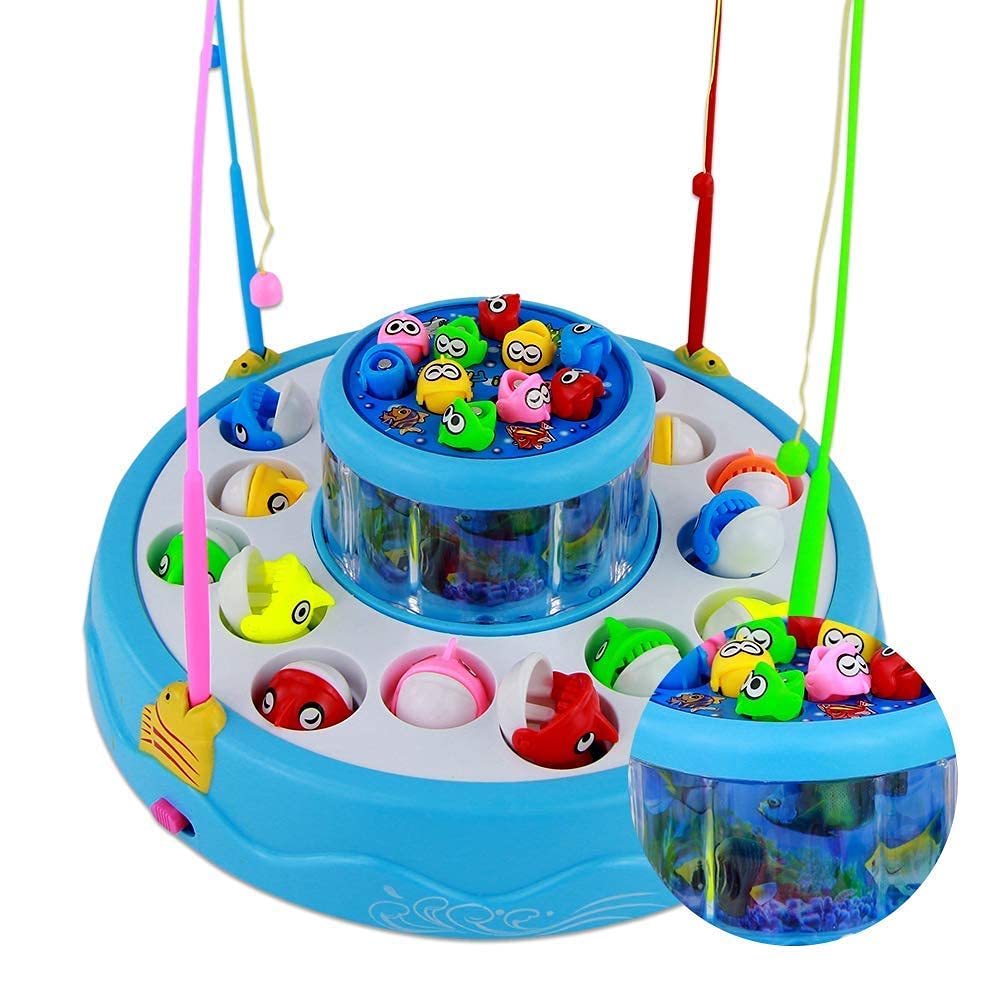TRU TOYS Fish Catching Game Big Size with 26 Fishes, 2 Rotating Fish Pond, 4 Catching Pods Magnetic Hooks with Music and Light Best Engaging Educating Fun Gift for Kids Baby Toddler (Multicolor) (B0C8BRKXT4) Amazon Price History, Amazon Price Tracker
