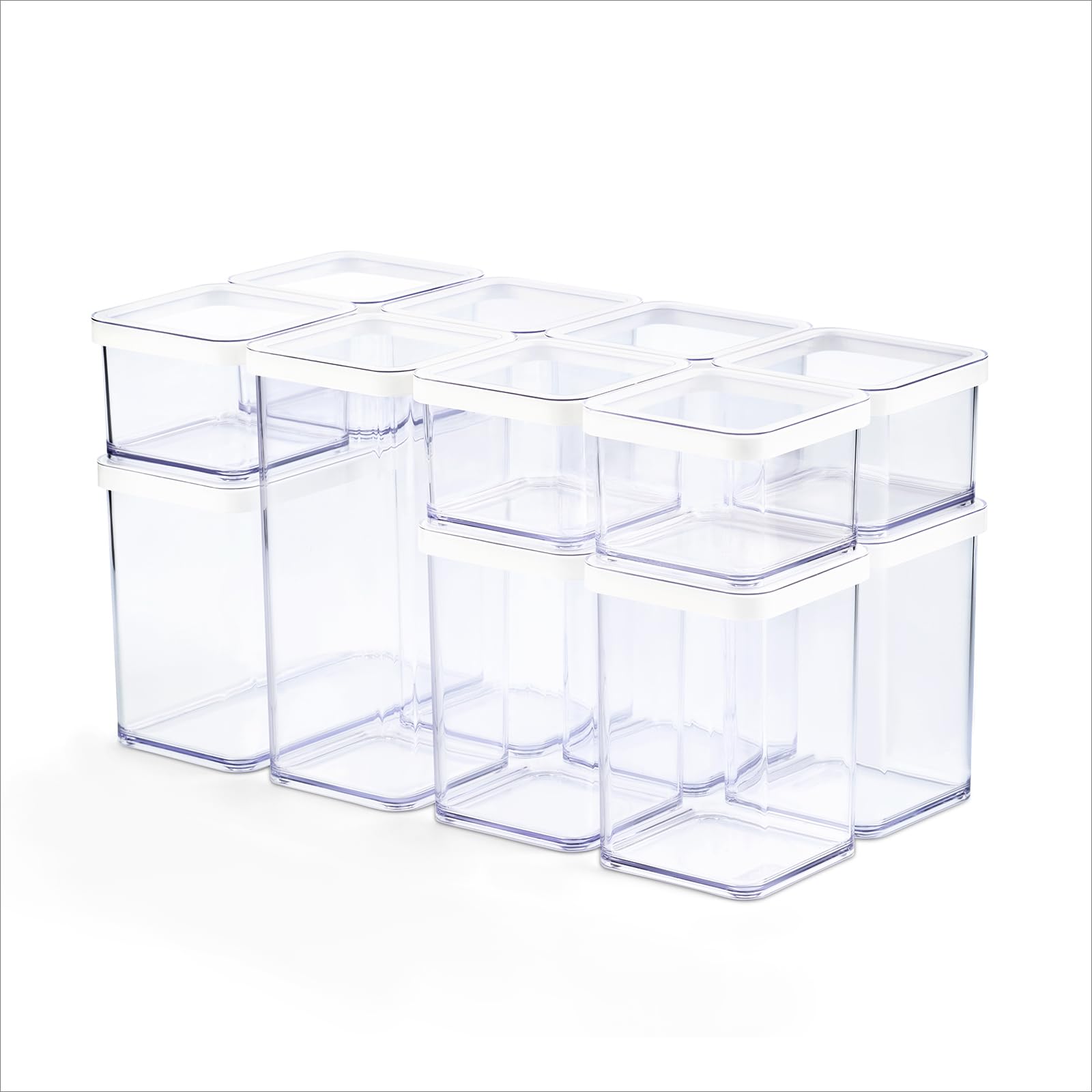 Rotho Loft Set of 12 Kitchen Storage Jars - Stackable Food Containers