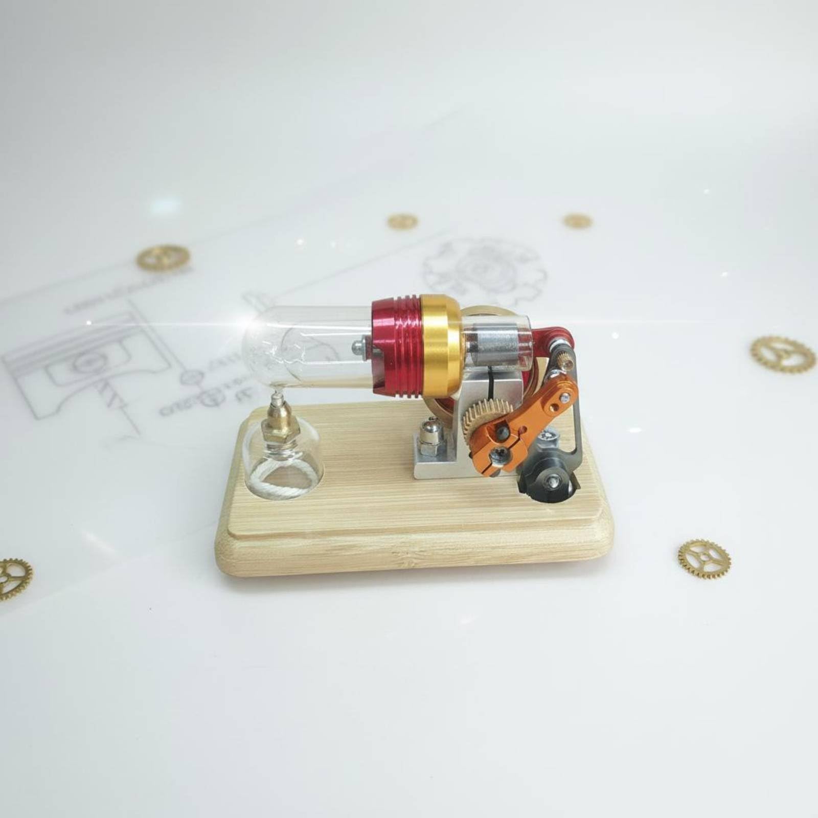 Milageto Physik Experiment Motor Stirlingmotor Demonstrationsmodell Lernkit Energieumwandlung Wärme zu Arbeit Präzisionsfertigung mit Metall Komponenten