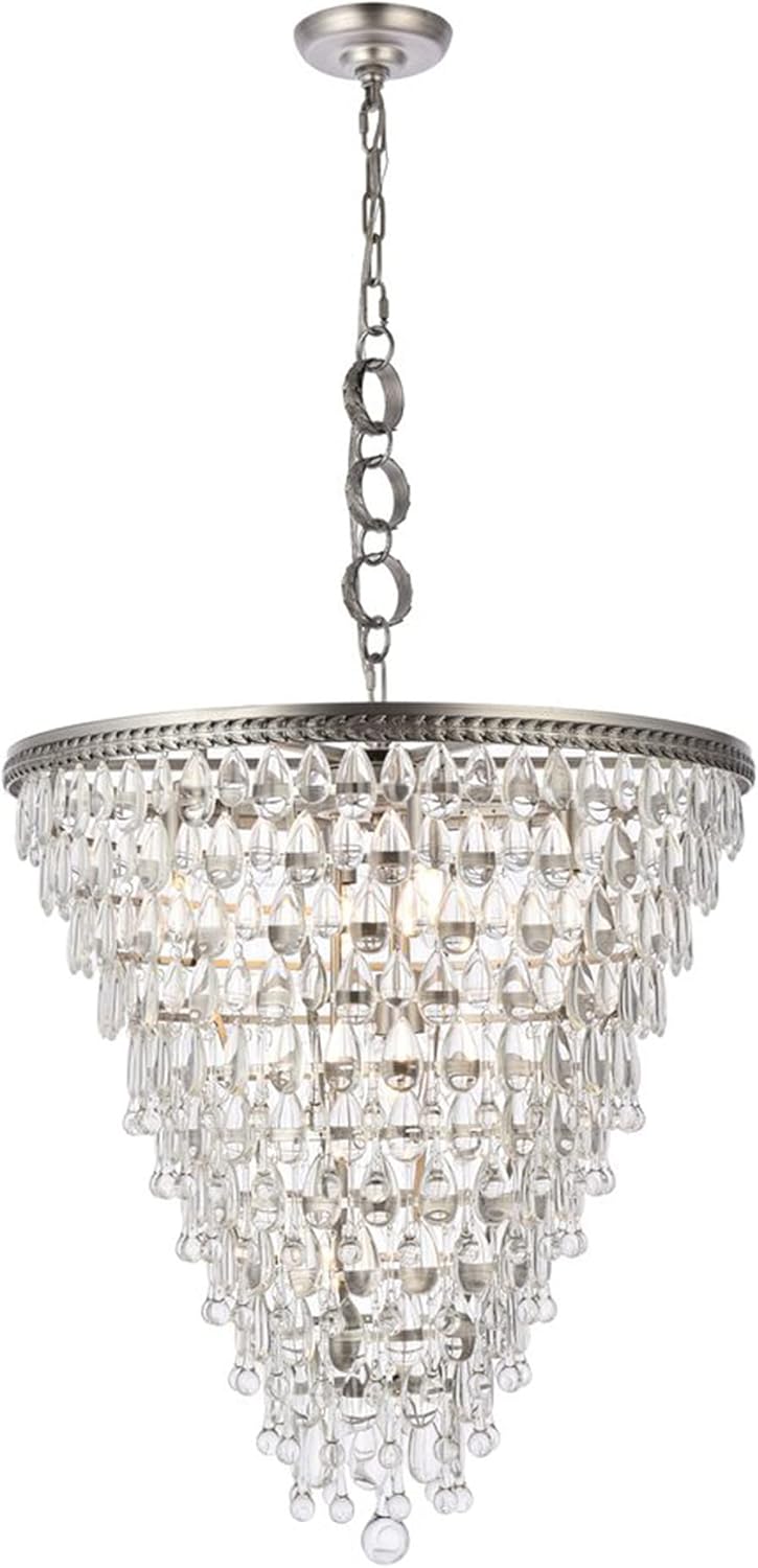 Elegant Lighting 1219D24AS/RC Nordic Collection Pendant Lamp D24" H26" 7-Light, Clear