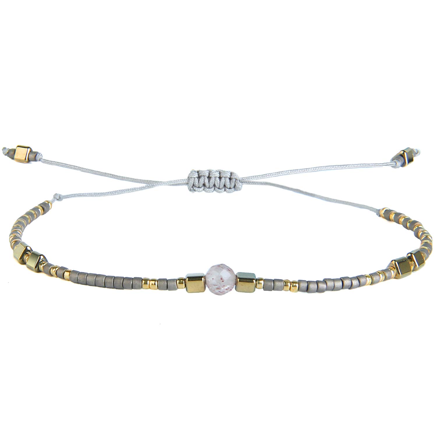 KELITCH Minimalistisch Damen Perlen Wrap Armband Natürliche