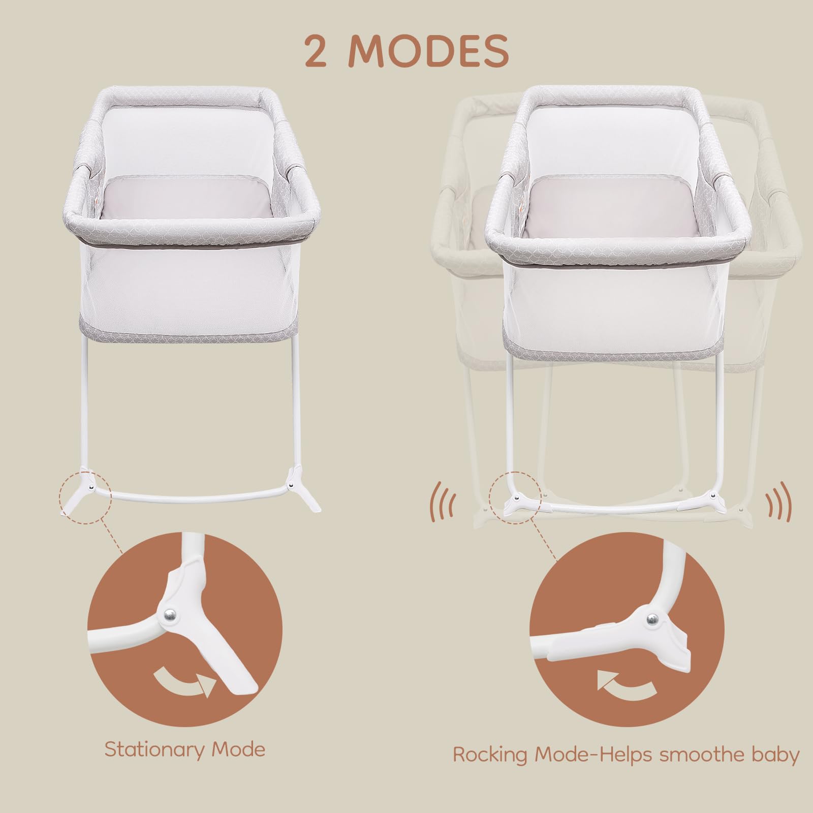 Tragbares Babybett mit Moskitonetz, Reisebett, Babywiege, Faltbare Babywiege von Neugeborenen bis 6 Monaten