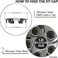 Vista 6 de RTrhinotuning 4 tapas centrales de rueda de 3.03 pulgadas / 3.031 in, base negra para accesorios de llanta de rueda Expedition 2015-2019 F150