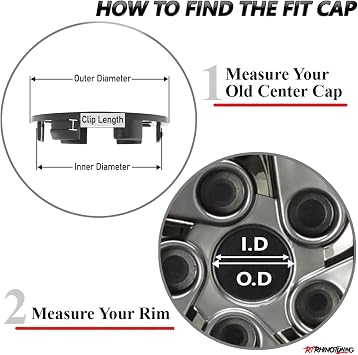 RTrhinotuning 70 mm / 2.76 in Wheel Center Caps for Frontier Xterra Center Caps for Rims 40342-EA210 Hub Caps Black