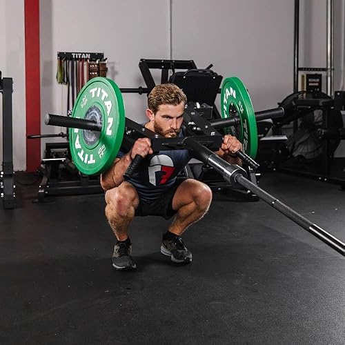 Miniatura 3 de Titan Fitness Landmine Linebacker - Accesorio de prensa para sentadillas y vikingos, capacidad de 650 libras, se adapta a barras y platos olímpicos,