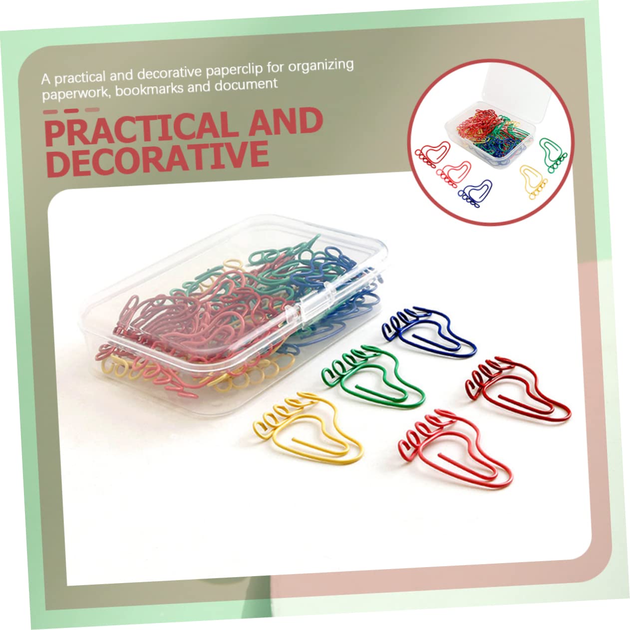 VILLCASE 300pezzi Graffette Accessori Per Cancelleria e Organizzazione Documenti Clip Decorative Per Scuola e Casa