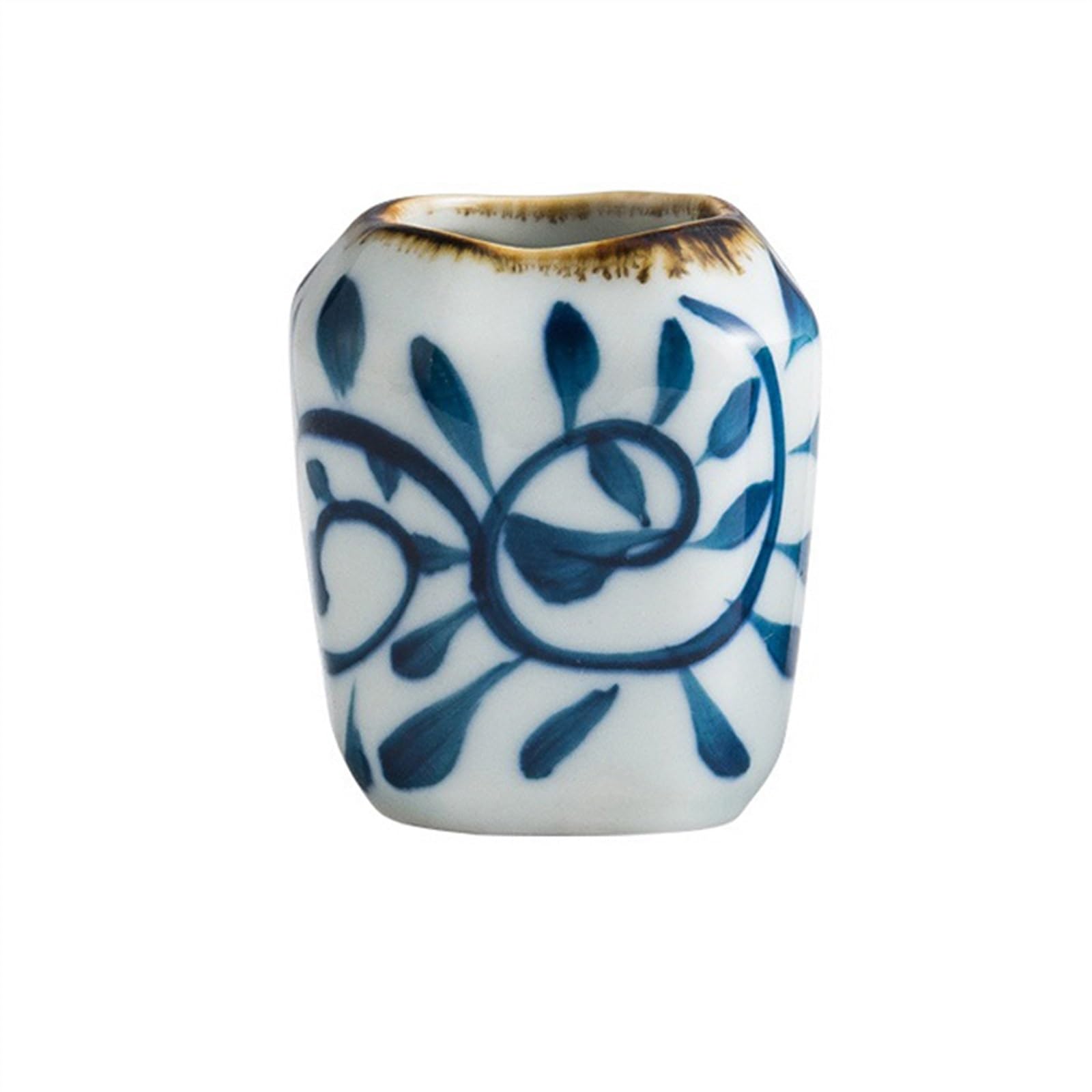 WDWDW Toothpicks Dispenser Toothpick Box Ceramic Hand-painted Holder,Restaurant Cup,Household Use
