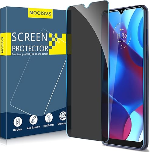 Moonshield Protector de pantalla de privacidad para Motolara Moto G Pure, película de vidrio templado ultra HD, dureza 9H, compatible con fundas,