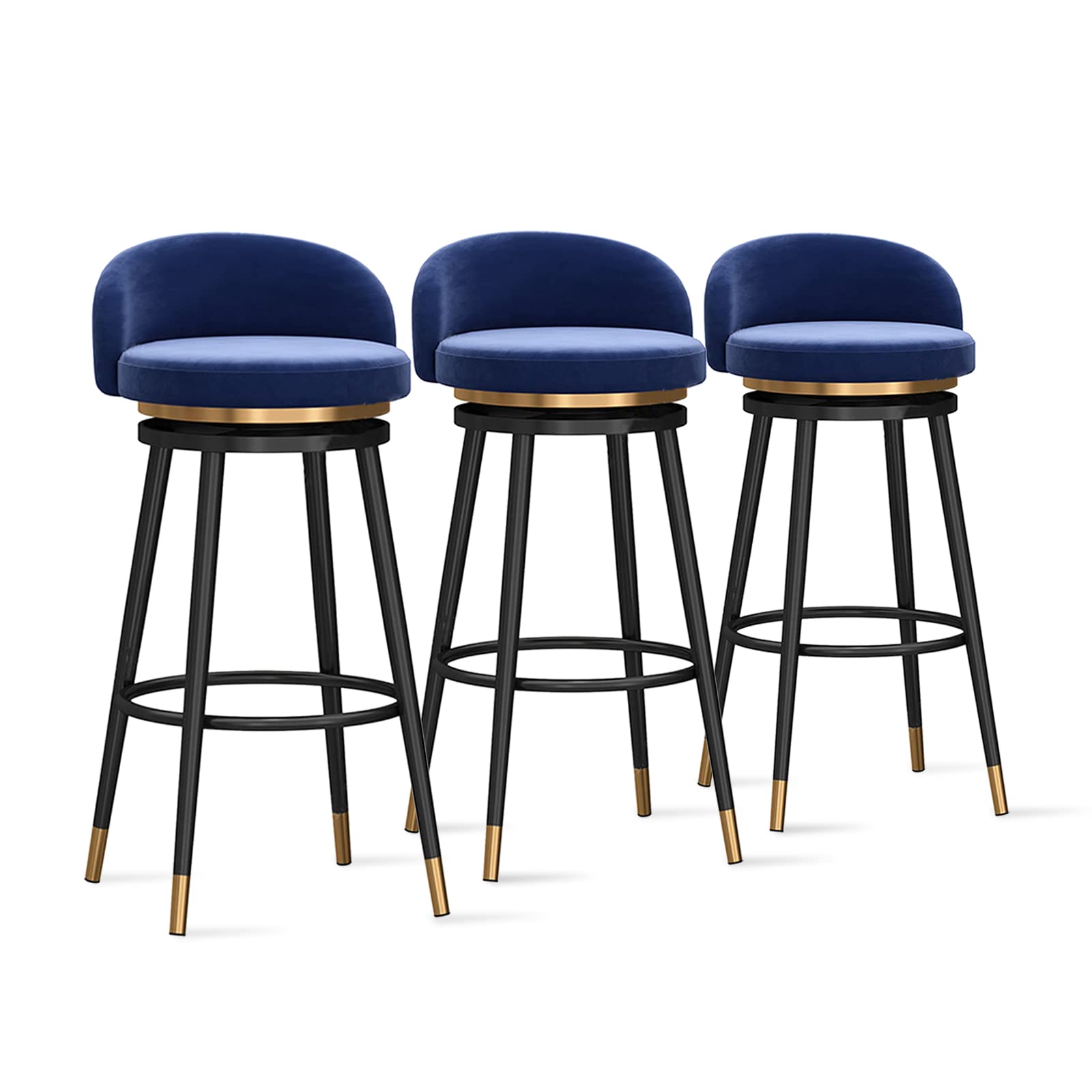 Tabourets de bar en velours et métal au design raffiné pour comptoir chic