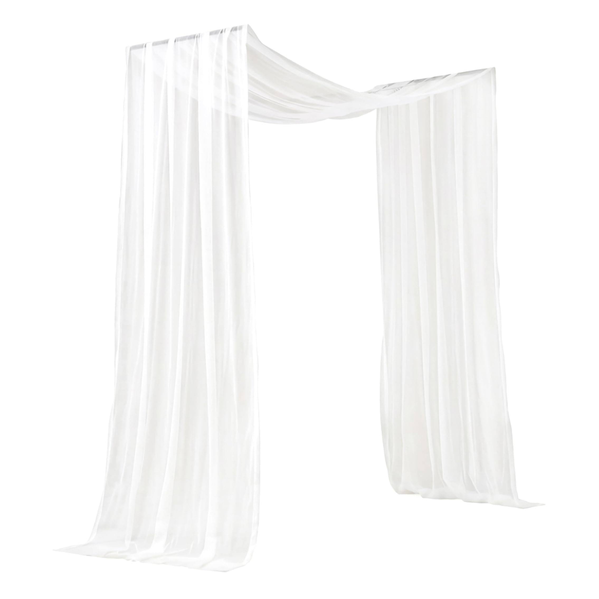 Hotainoys 2PCS Sheer Canopy Bed Curtains, Lightweight Elegant White House Bed Canopy Curtains, 51.97x204.72 Inch, For Toddler