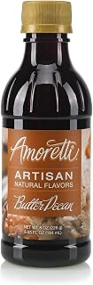 Amoretti - Natural Butter Pecan Artisan Flavor Paste, 8 oz, Perfect For Ice Cream, Beverages, Cakes, and more, Preservative Free, Vegan, Gluten Free, No Artificial Sweeteners, Highly Concentrated