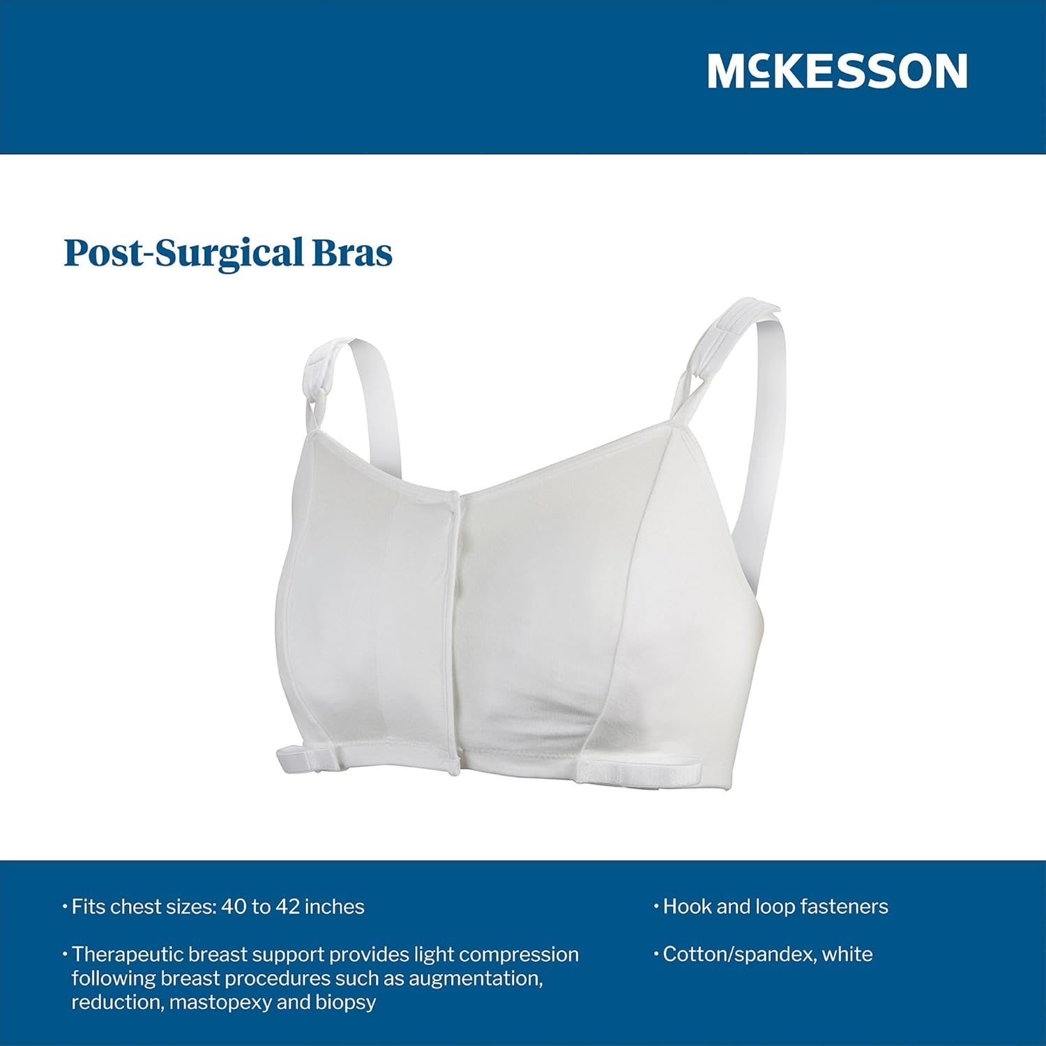 McKesson Post-Surgical Bra, closed front view