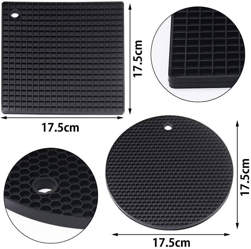 Onе-Dау Sаlе: Uр tо 40% оƒƒ 4 Pcs Silicone Trivet, Pot Holder Premium Trivet Mat Silicone Pot Holder Silicone Placemats Drying Mat Non-Slip & Heat Resistant Hot Pads for Pots Hot Dish