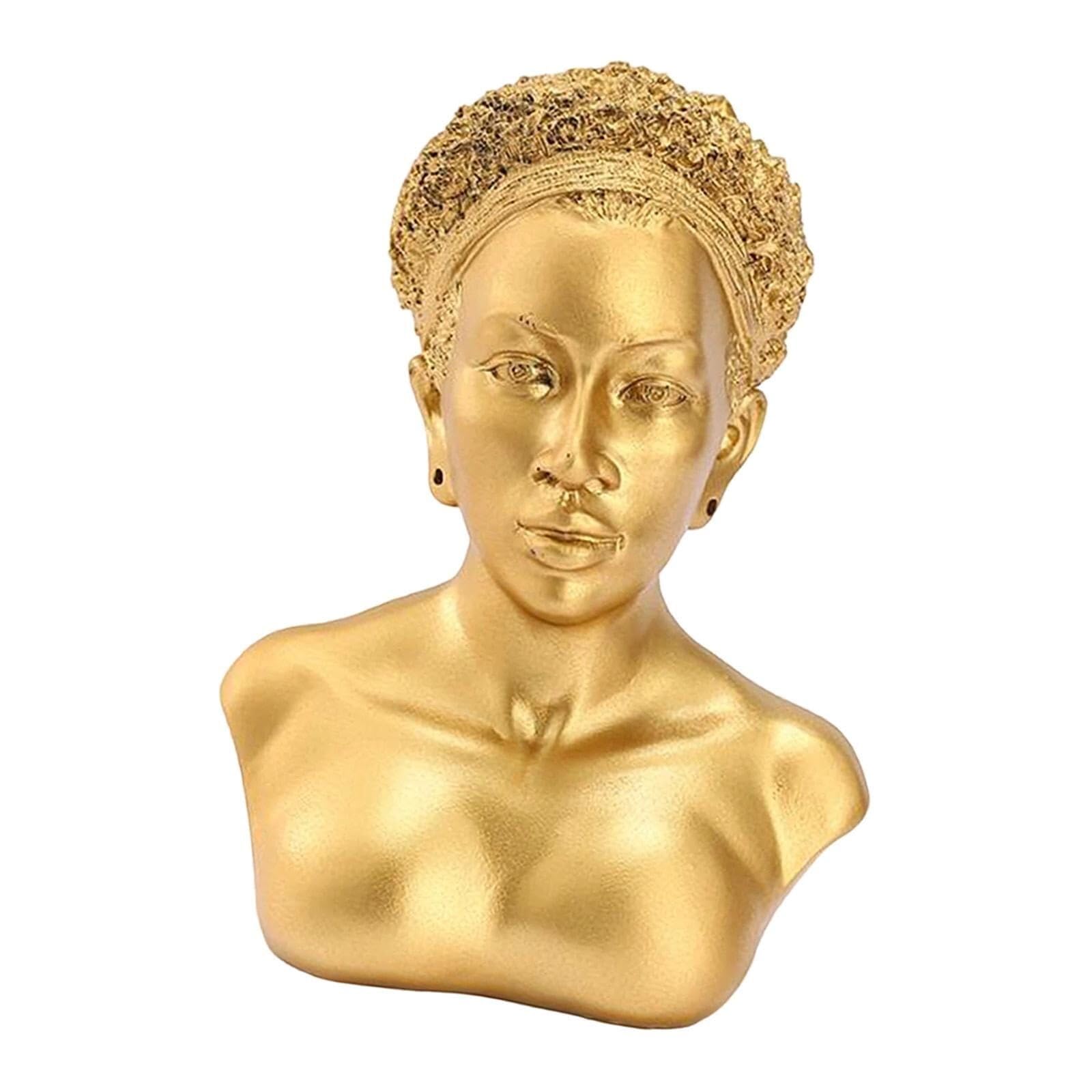 Desktop Figures Stojak Rzeźba Magazyn Żywica Łańcuch Stojak Manekin Model Biust Biżuteria Akcesoria do Dekoracji Domu (Gold)