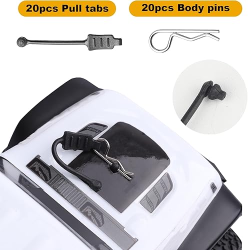 Miniatura 4 de 20 clips universales Hobbypark 116 118 RC para carrocería y lengüetas de tracción, retenedores, pequeños pines R para vehículos SCX24 TRX4M RC,