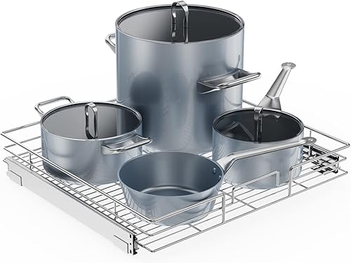 ROOMTEC Organizador de gabinete extraíble, estantes extraíbles de 20 pulgadas de ancho x 21 pulgadas de profundidad, cajones de gabinete de cocina