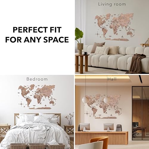 Miniatura 74 de Enjoy The Wood 3D Wood World Map Wall Art Large Wood Wall Décor Housewarming Gift Idea Wall Art World Travel Map For Home & Kitchen or Office