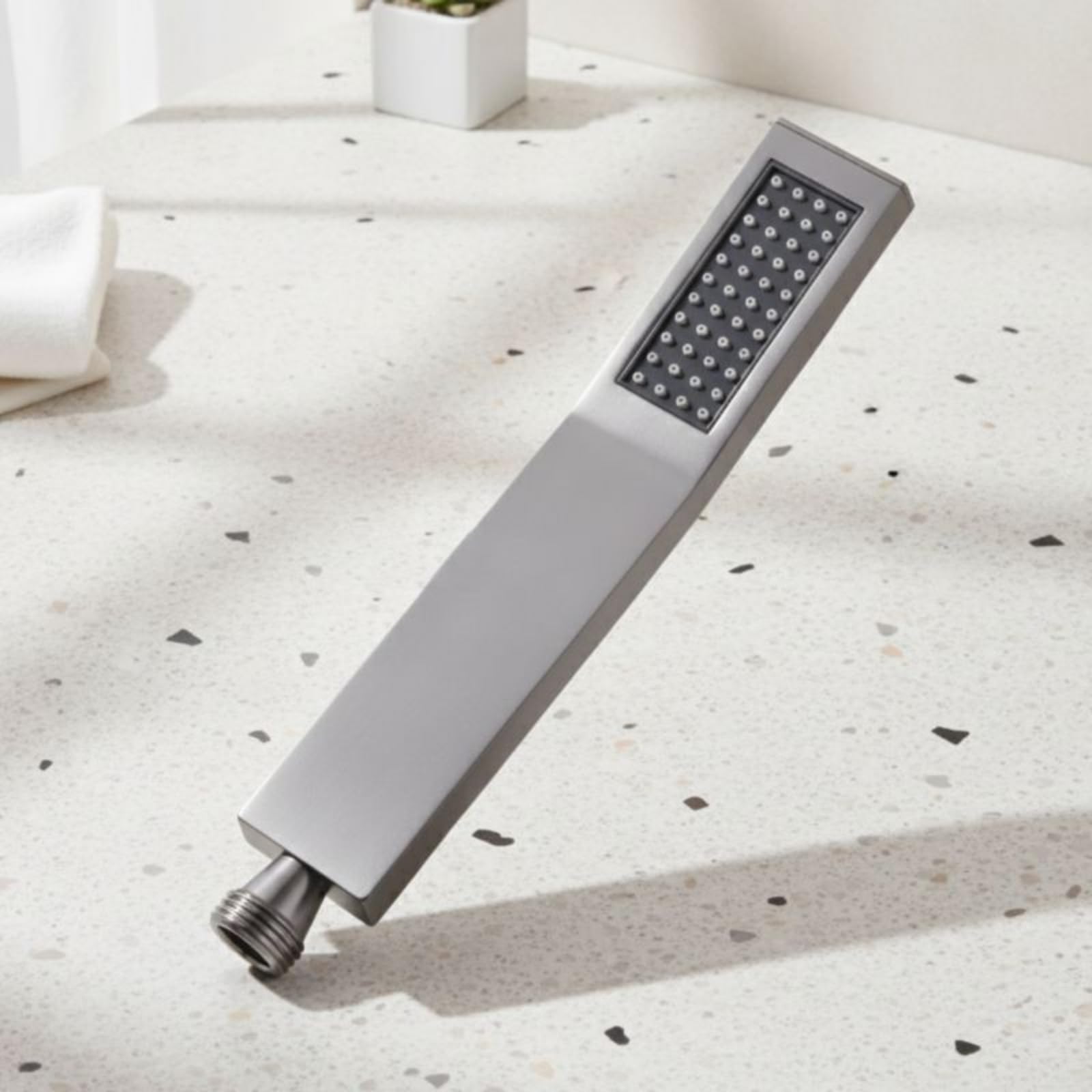F Fityle Cabezal de Ducha de Cobre Teleducha Rociador Difusor Fabricado en Latón Sólido para Uso Diario con Rosca G1/2 y Boquillas Suaves Que Evitan, Brushed