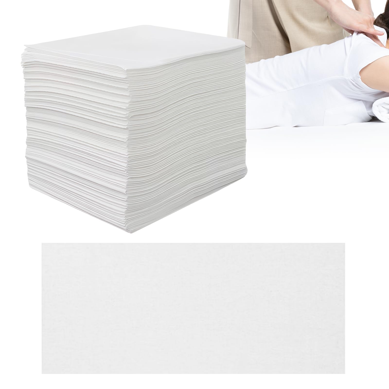 100 Stück Massageliegen Auflage: 180 x 80 cm Abdeckung für Massagebetten, Vliesstoff-Schutzbettdecken für Schönheitssalon, Spa, Massage, Hotels, Weiß