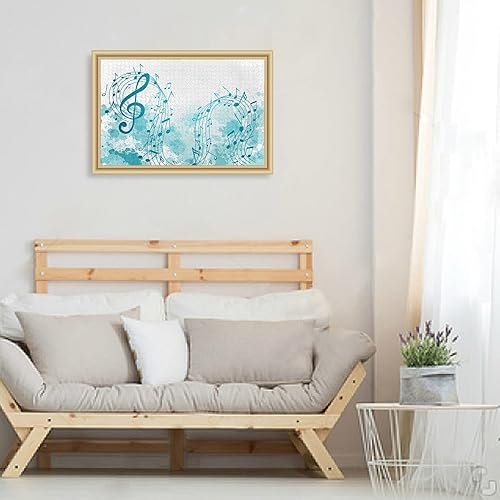 Miniatura 6 de OTVEE Rompecabezas de notas musicales azules abstractas para adultos, rompecabezas de 1000 piezas, rompecabezas de bricolaje, juguetes de regalo