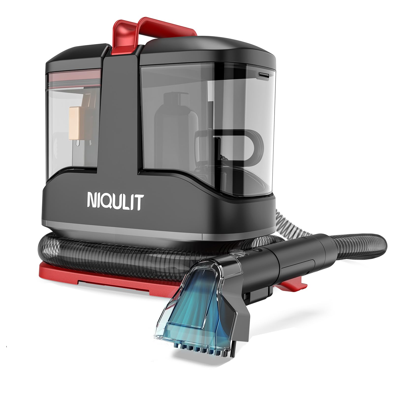 Upholstery Cleaner Machine with Cleaner Solution, 1050ml Clean/500ml Dirty Water Tank, Lightweight Spot Cleaner Machine