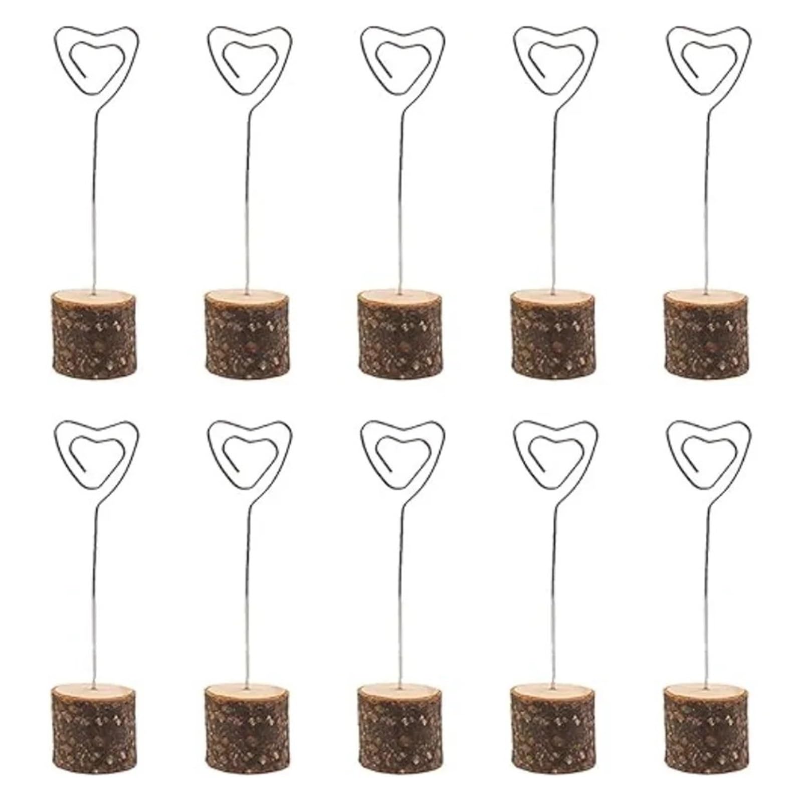 Kartenhalter aus Holz 10 Stück Holz-Tischkartenhalter, rustikale Holz-Tischnummernhalter, Ständer for Hochzeitsfeier, Schilder, Lebensmittelkarten, Etiketten(Color 1)